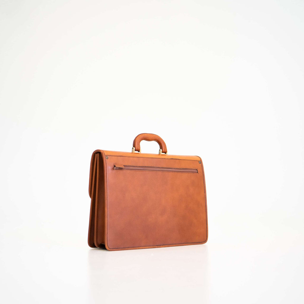 Leather Briefcase No. 99 - Cognac