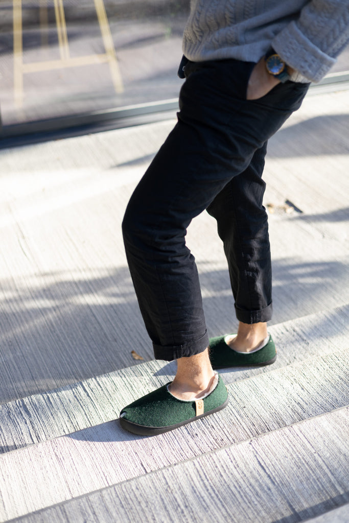 TOKU Budapest Slippers with Lambswool - Dark Green