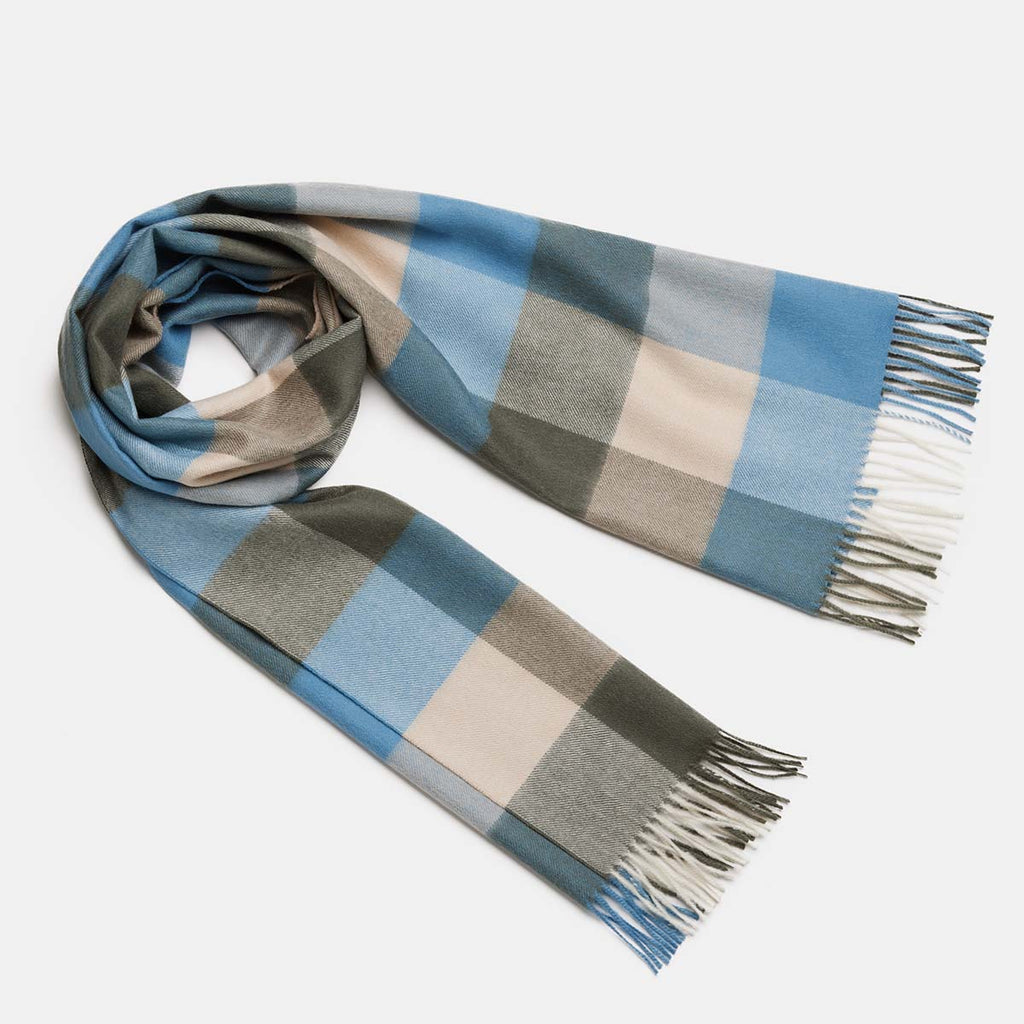 Natural Baby Alpaca Wool Midi Exclusive Check Scarf for Women