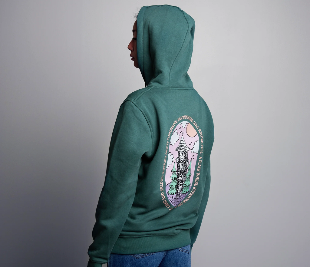 Organic Premium Hoodie Moominhouse - Green