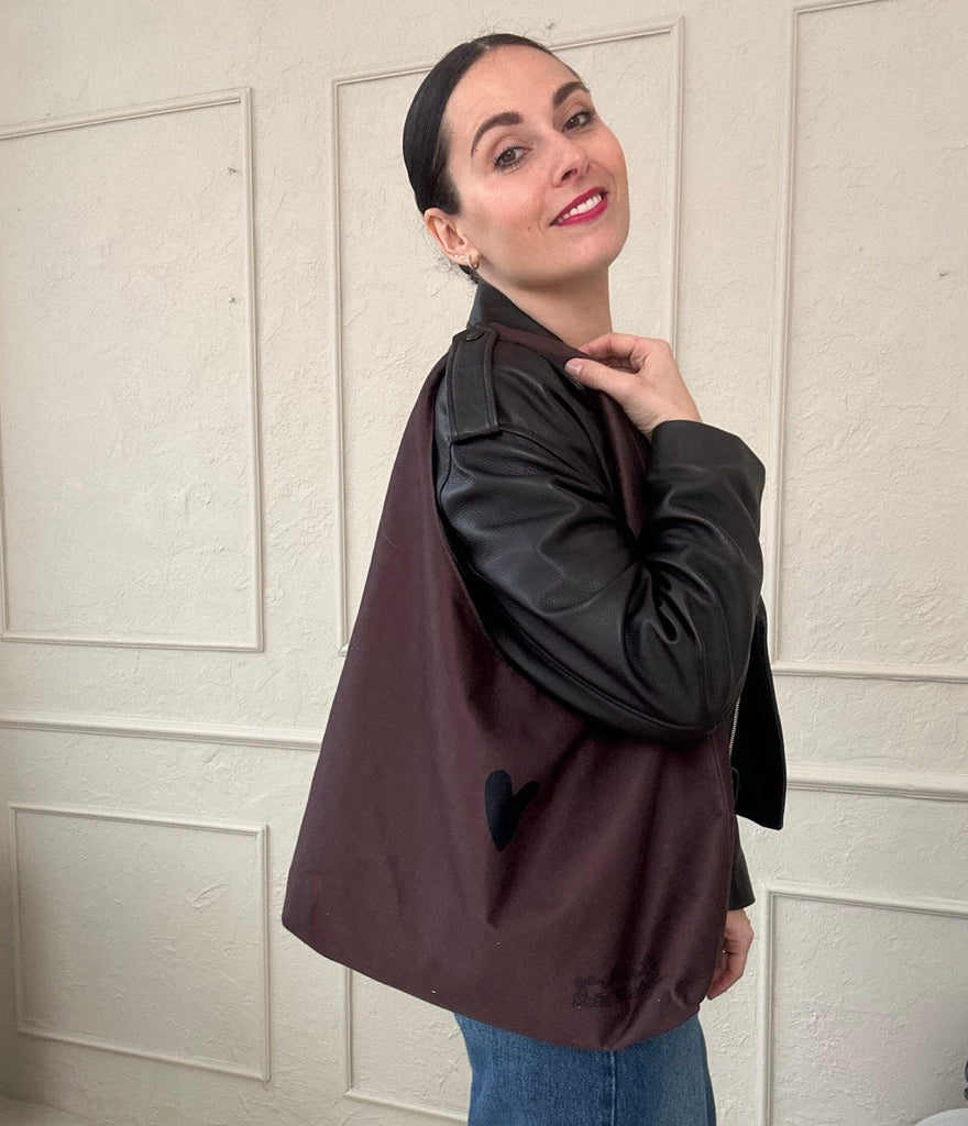 Moon Bag Heart - Brown